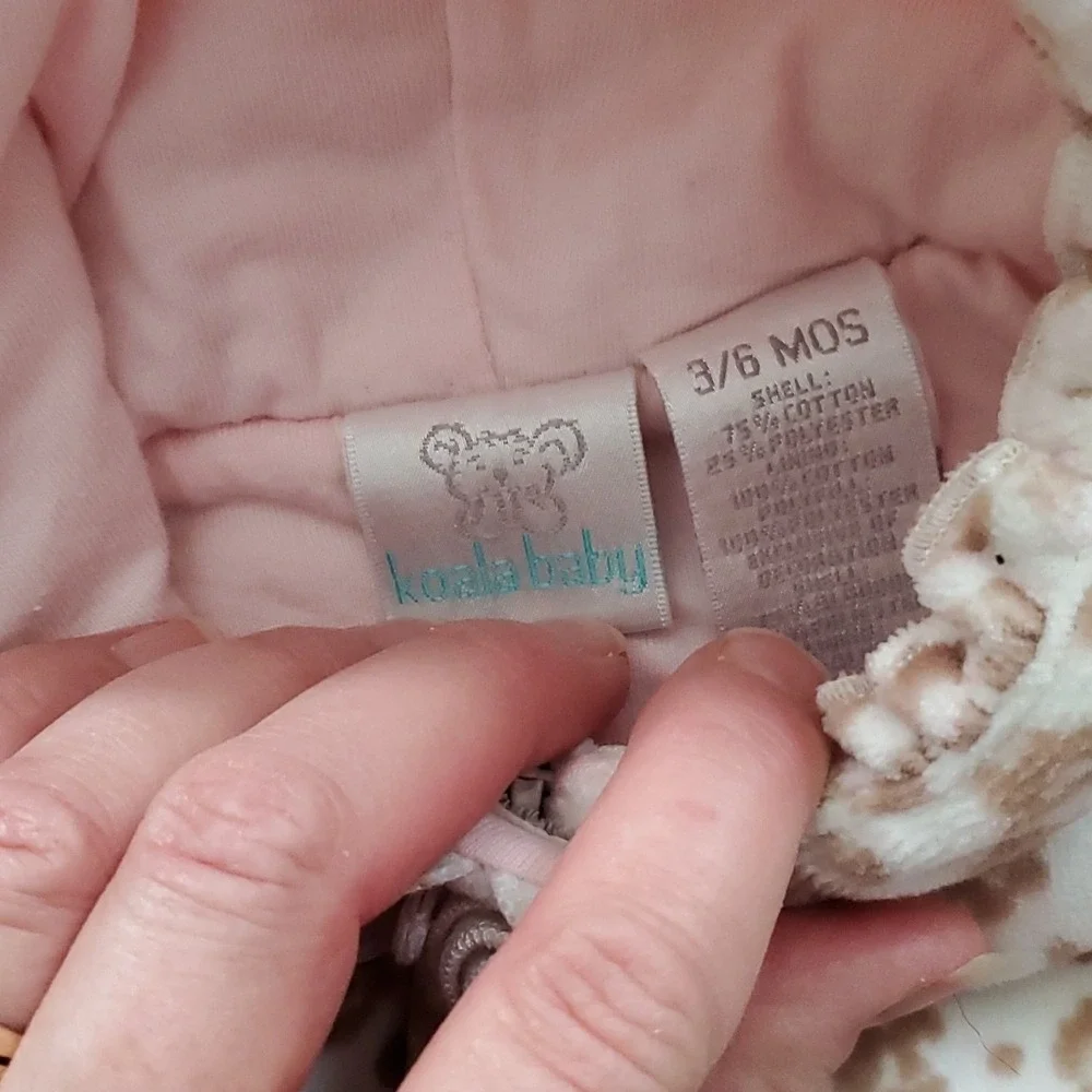 Koala Baby‎ Girls Rosebud Cheetah Plush Coat in Tan 3-6M